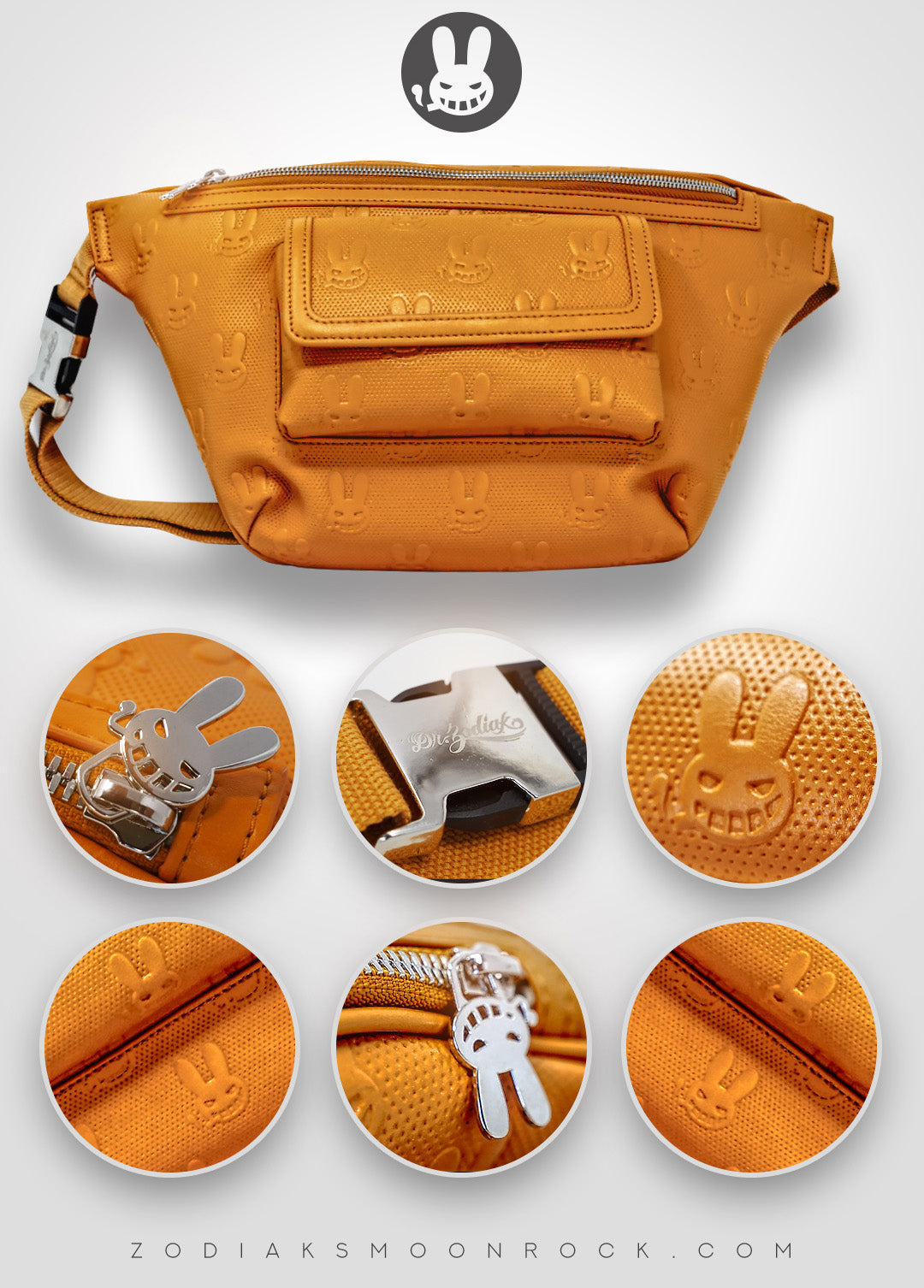 Dr. Zodiak's Moonrock Limited Edition Leather Cross Body Bag -Butterscotch