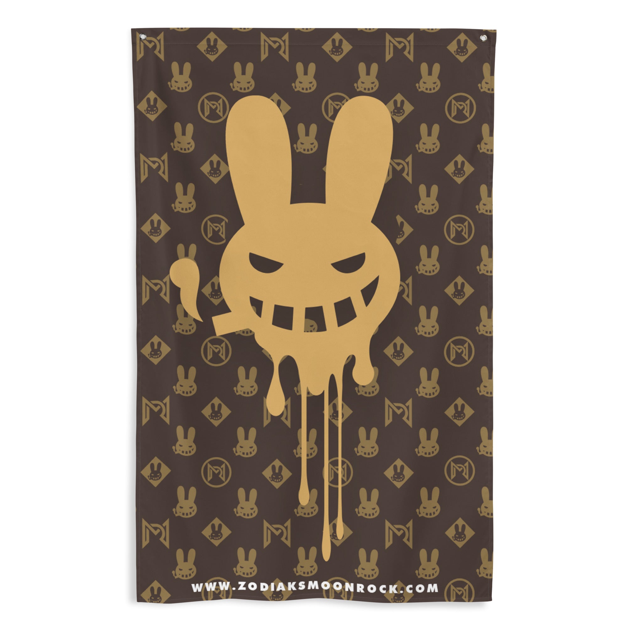 Dr. Zodiak's Moonrock - Dripping Bunny Brown - Flag - 34x56 *inches