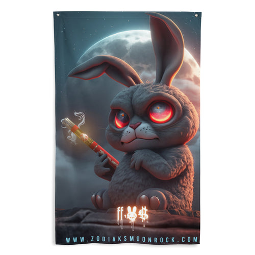Dr. Zodiak's Moonrock - Evil Bunny - Flag - 34x56 *inches
