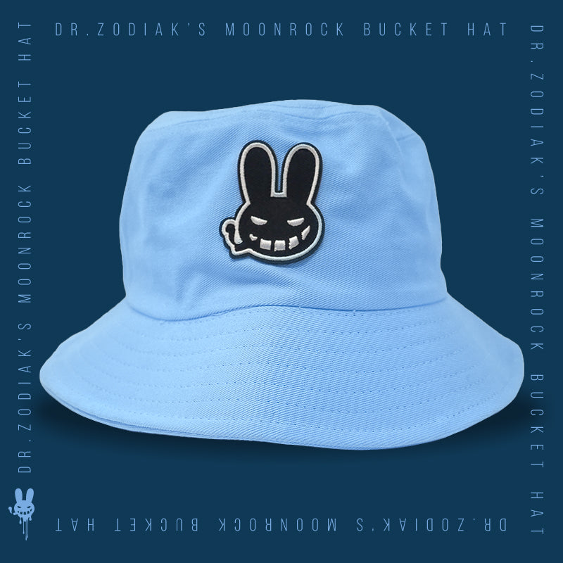 Dr. Zodiak's Smoking Bunny Bucket Hat  - Baby Blue