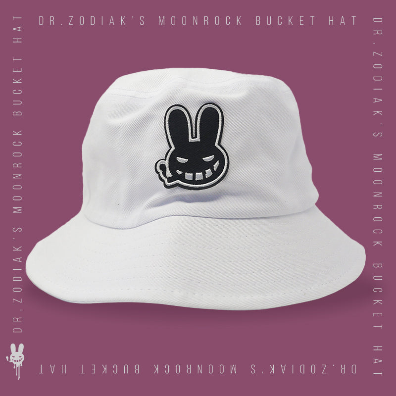 Dr. Zodiak's Smoking Bunny Bucket Hat  - White