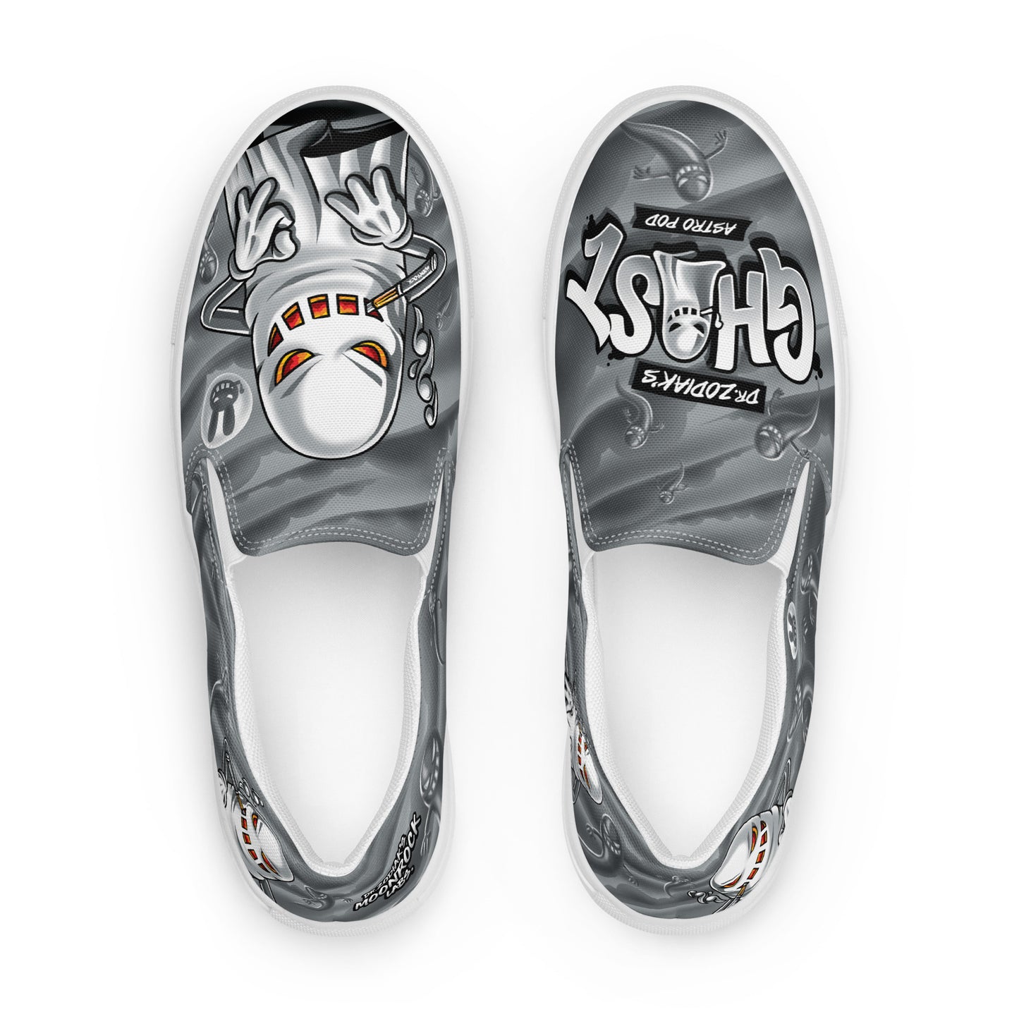 Dr. Zodiak's Moonrock Ghost Men’s slip-on canvas shoes