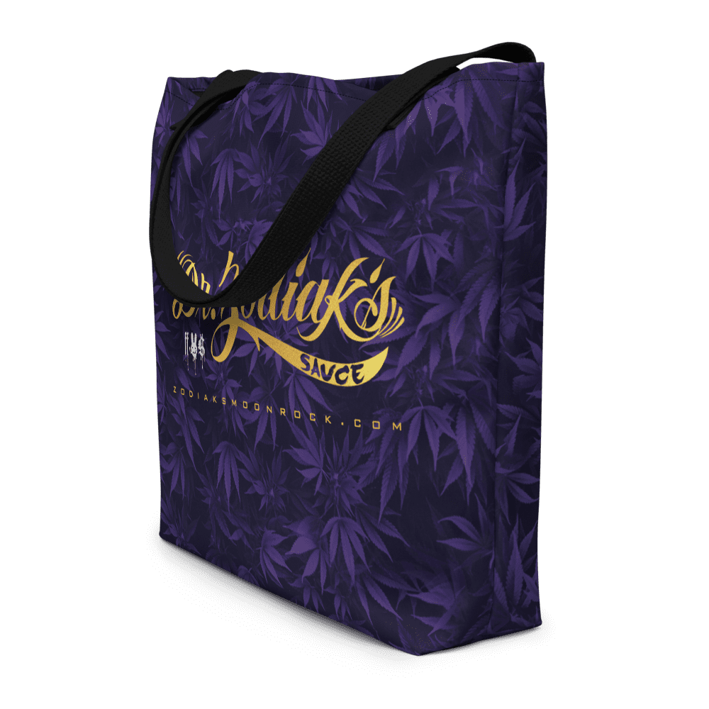 Dr. Zodiak's Moonrock - Purple Leaf -  All Over Print Tote Bag w/ Pocket