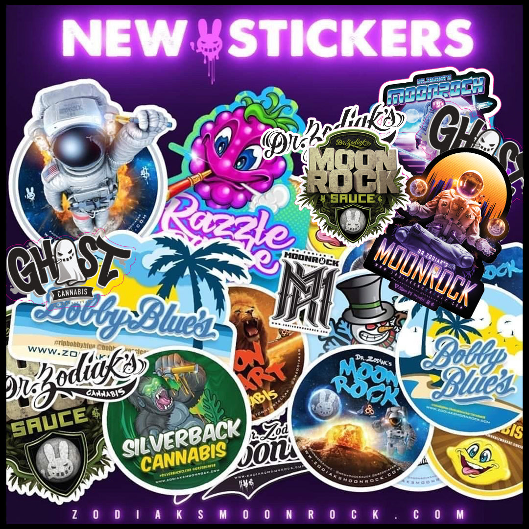 Moonrock Stickers by Dr. Zodiak - 10 sticker for $10 FREE SHIPPING