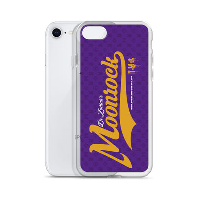 Dr. Zodiak's Moonrock Baseball Purple Script iPhone Case
